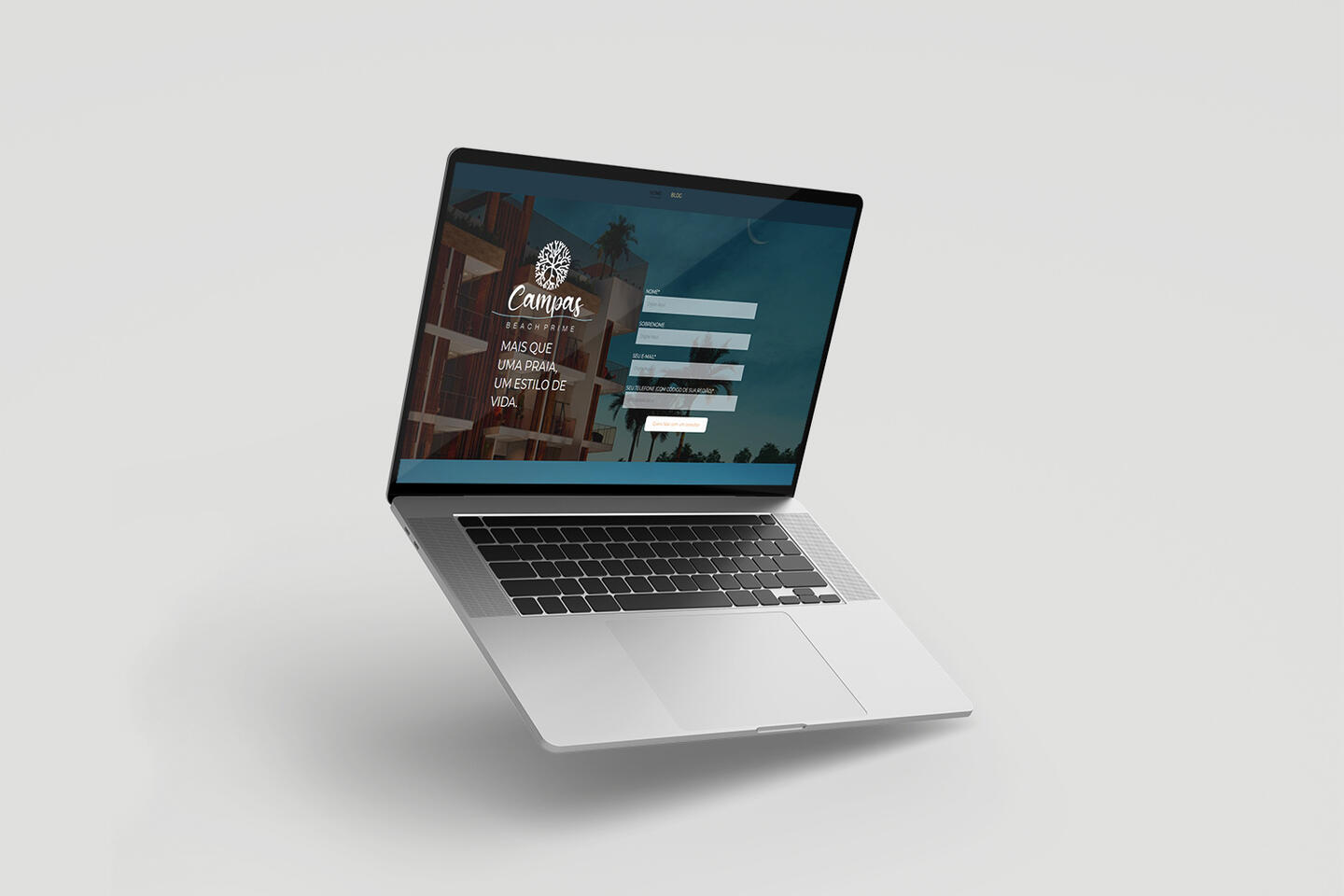 COMPUTER FLOATING WITH A SITE ON ITS SCREEN